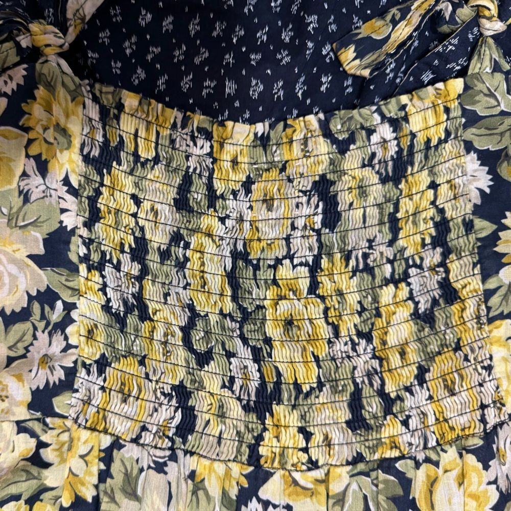 La Vie Rebecca Taylor Serena Tiered Floral Tie-Shoulder Midi Dress Size XL - Picture 14 of 16